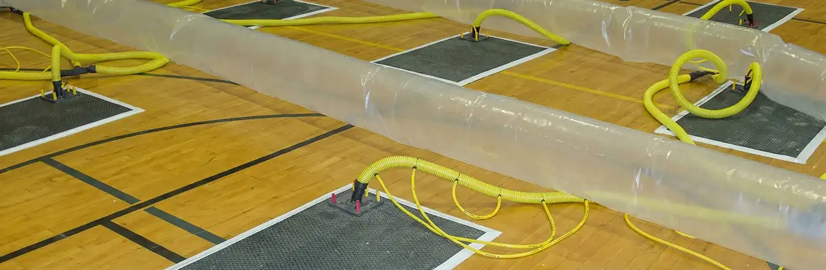 water clean up drying system set up to remove moisture and prevent further damage in Ogden, UT